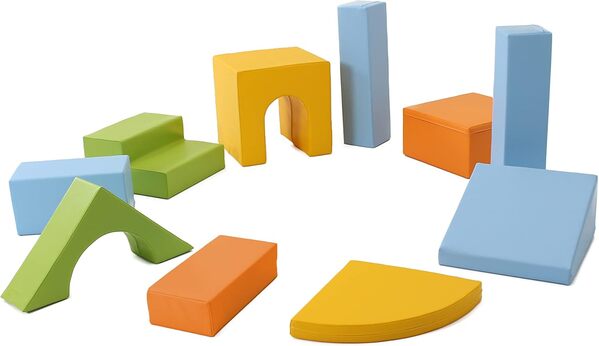 IGLU Soft Play 10 Grande Modules de Motricité en Mousse Blocs de Construction Jouets éducatifs - Antidérapant (Bright Colours)
