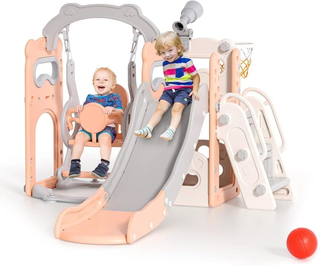 Test du parc de jeu 6 en 1 pour enfants avec toboggan et balançoire