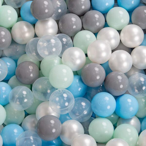 KiddyMoon Aire De Jeux en Mousse avec Carré Piscine À Balles (200 Balles) Fosses À Boules pour Enfants Jouets Parcours Obstacles, Fabriqué en UE, Gris Clair: Perle/Gris/Transparent/Babyblue/Menthe