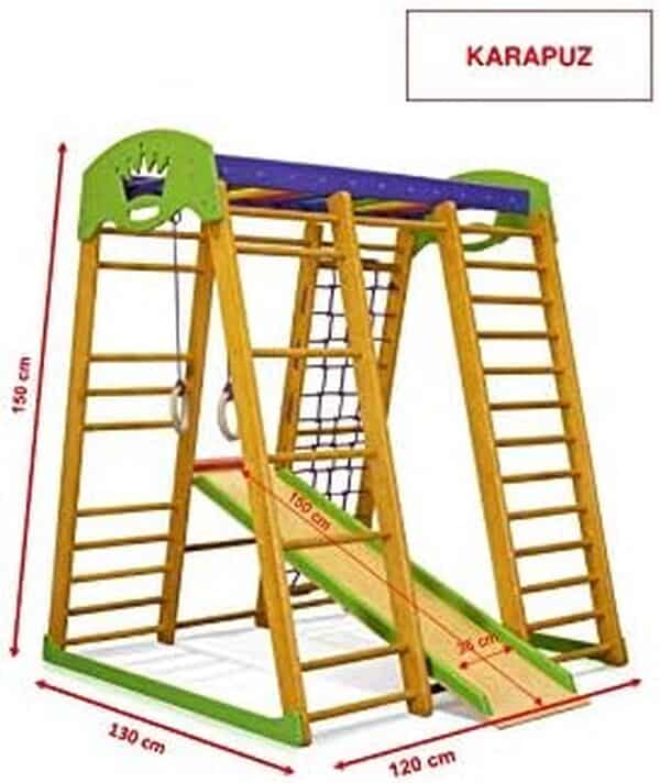 Centre d'activités pour Enfants Karapuz Cage à Grimper, Espalier suédois, Toboggan, Echelle de Corde, EU entrepôt, Certificat