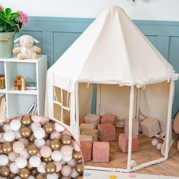 KiddyMoon Tente De Jeu Maison pour Enfants 700 Balles en Forme De Pavillon De Jeu Pliable Tente Pop-Up Espace De Jeu Spacieux Et Confortable en Intérieur Et Extérieur