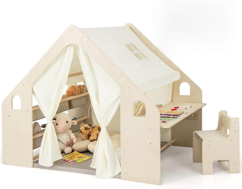 Test de la maison de jeu en bois Goplus 6 en 1