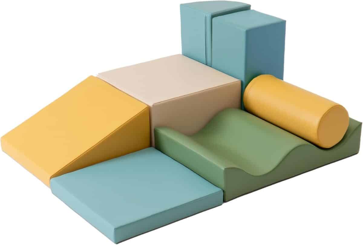 Test : iglu soft play 7 blocs de motricité pastel sea