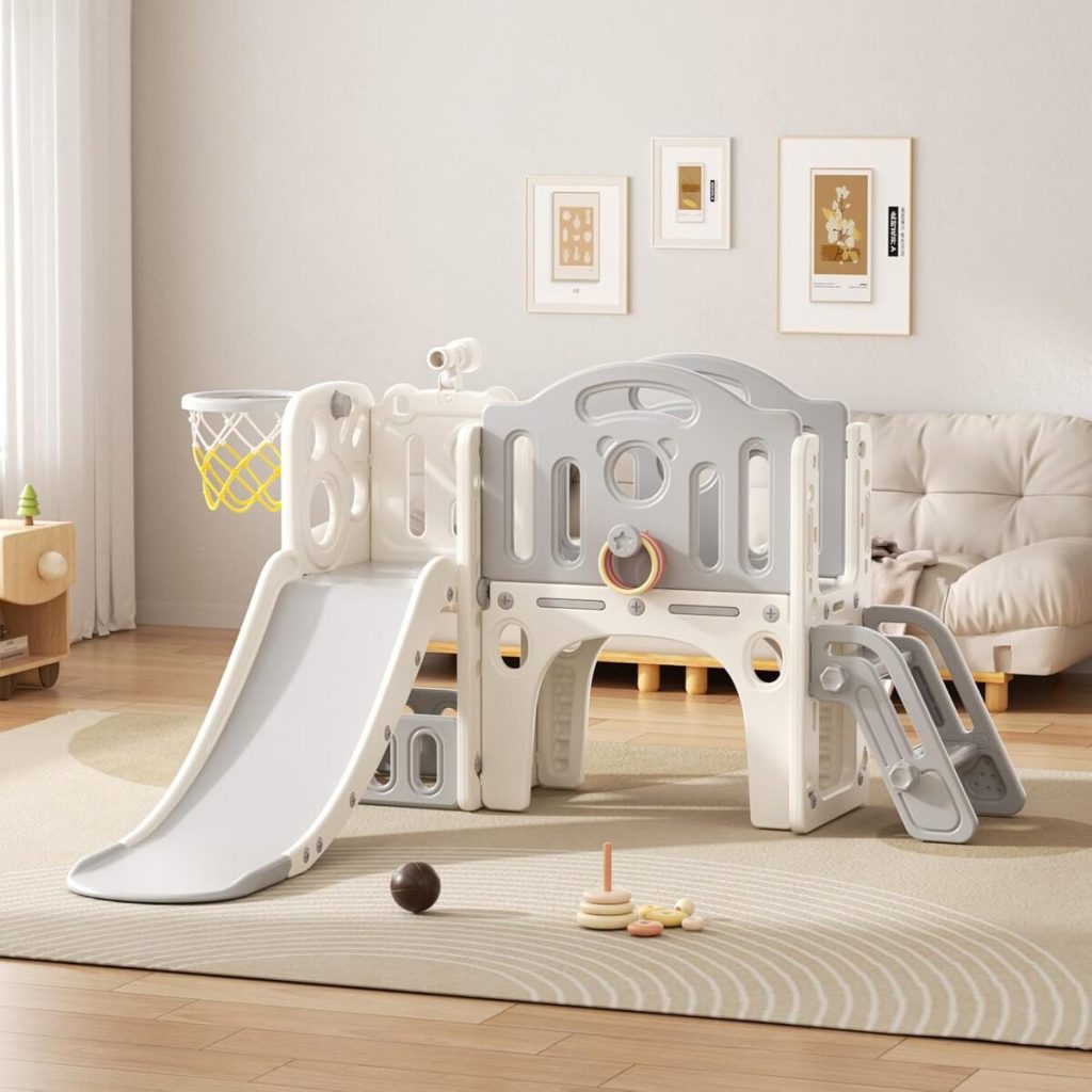 Test : structure jeux toboggan Elf Set-D-Gray pour enfants