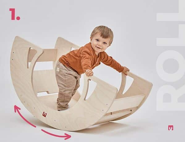 DONDO Bianconiglio Kids® est Un Gymnase psychomoteur Multifonctionnel fabriqué à la Main avec des matériaux de première qualité, Convertible en Table et en Plate-Forme d'escalade, fabriqué en Italie.