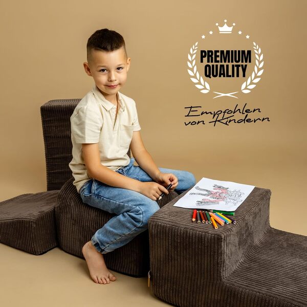 MEOWBABY Parcours Motricité Bébé – Modules en Mousse pour Développement Moteur – Module Motricité Bébé – Parcours Motricité Enfant Sécurisé et Ludique, Velours Côtelé