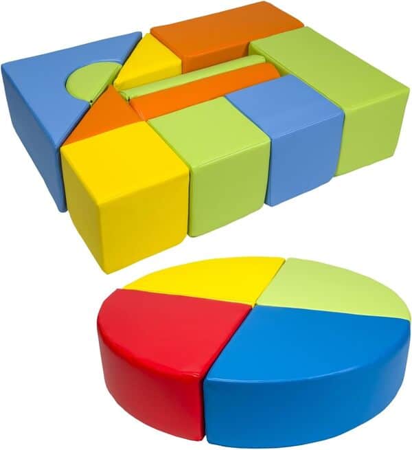 Velinda Set de 15 Blocs en Mousse pour Le Jeu, creches, écoles maternelles (Couleur: mix2)