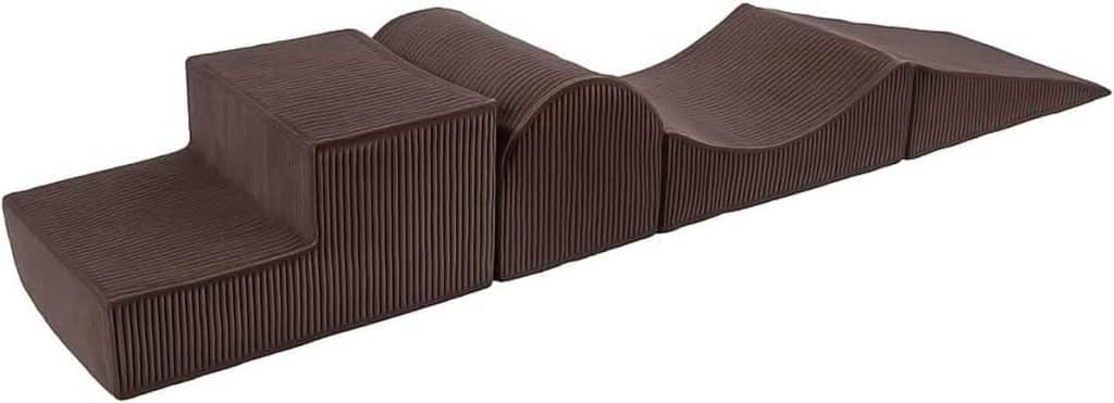 Meowbaby : parcours de motricité en mousse marron pour bébé