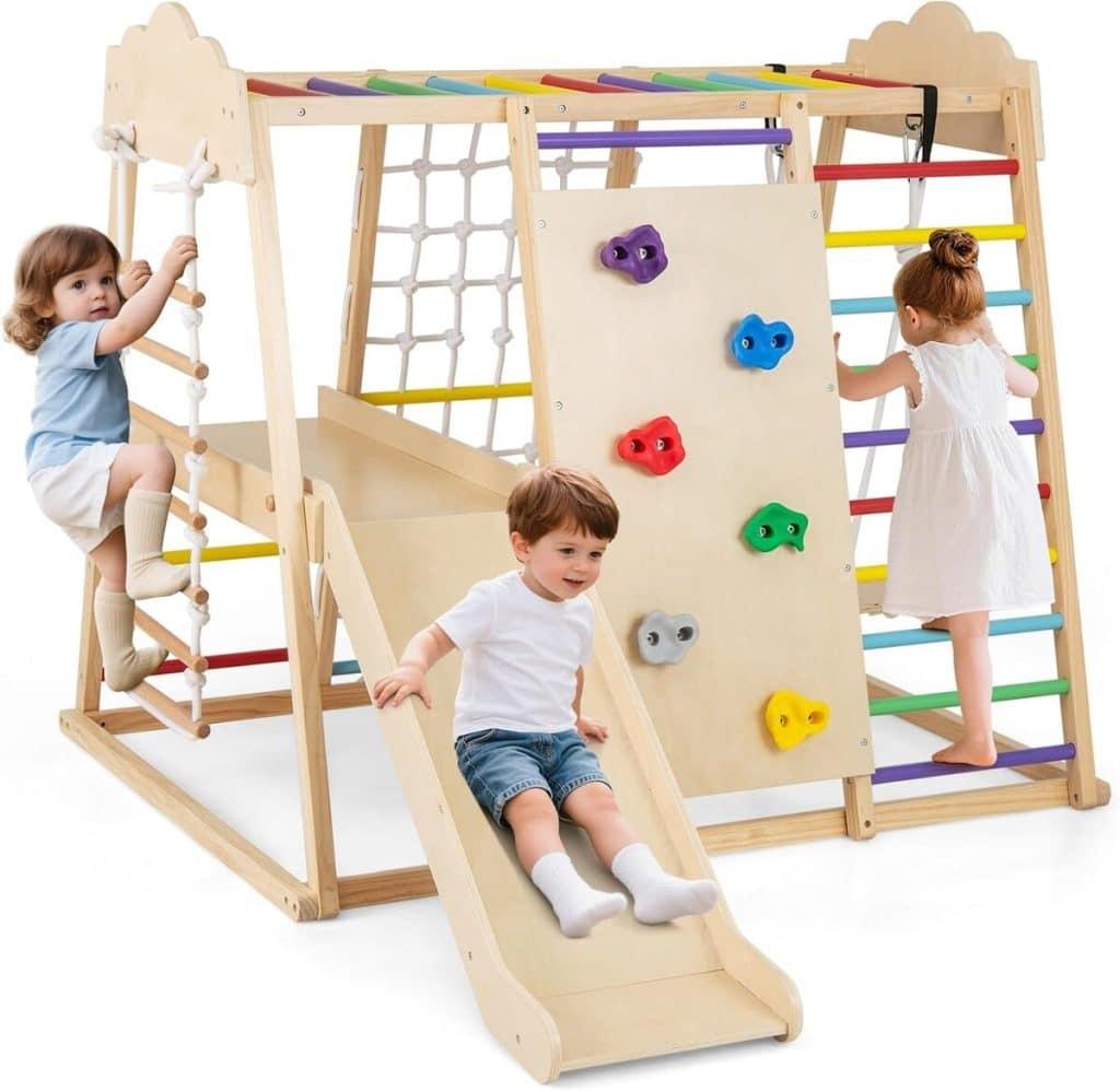 Test : aire de jeux 8 en 1 Costway en bois pour enfants