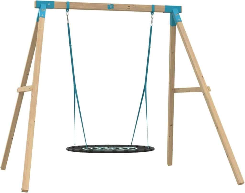 Test du portique Amarante balançoire nid : kit d'ancrage et bois carré FSC