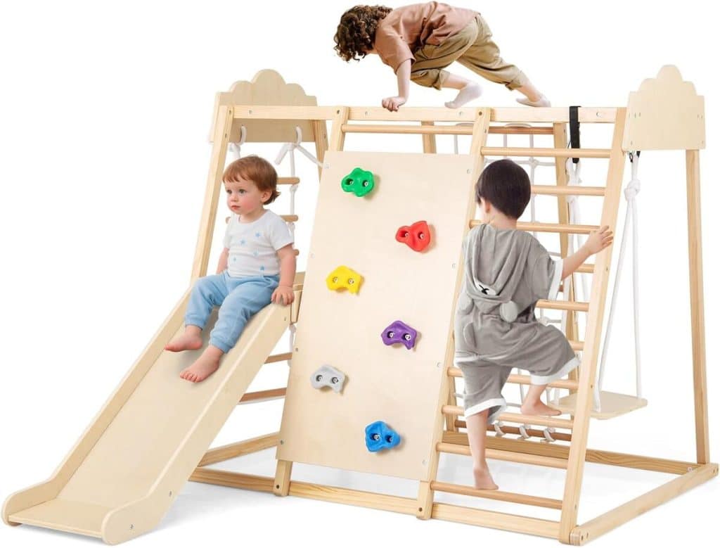 Test du triangle escalade Montessori 8 en 1 Goplus : jeu idéal pour enfants de 3 ans+