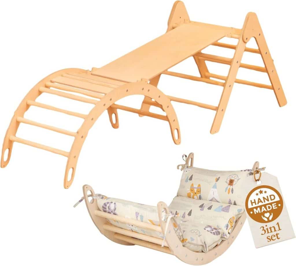 Test WoodsCraft : arche et triangle d'escalade pour enfants Montessori