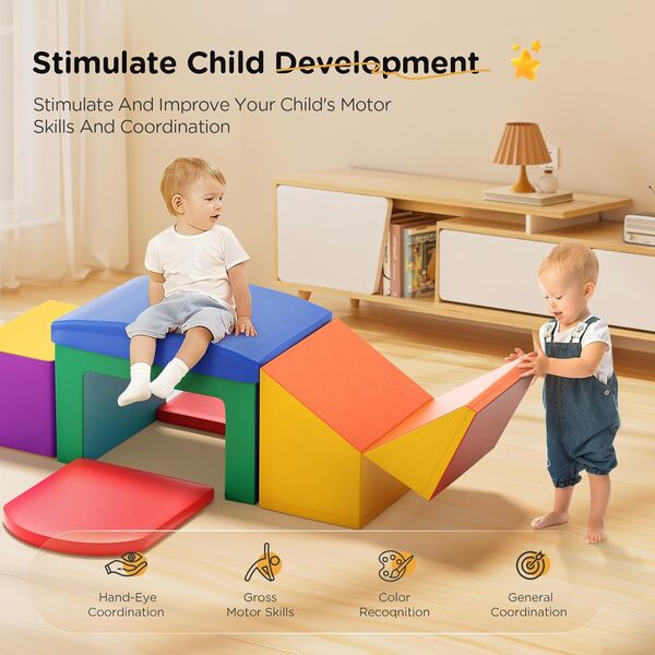 Jouets d'escalade pour Tout Petits,Enfants Blocs de Construction en Mousse,Jeux pour Enfants,Jouet Composite pour Enfants pour Ramper, Grimper et Glisser (JM323)