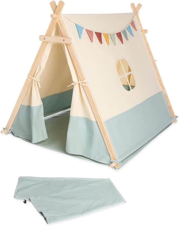 PINOLINO Tente de Jeu Yuma pour Enfant avec 2 Portes et Une fenêtre, Blanche, 101 x 131 x 106 cm