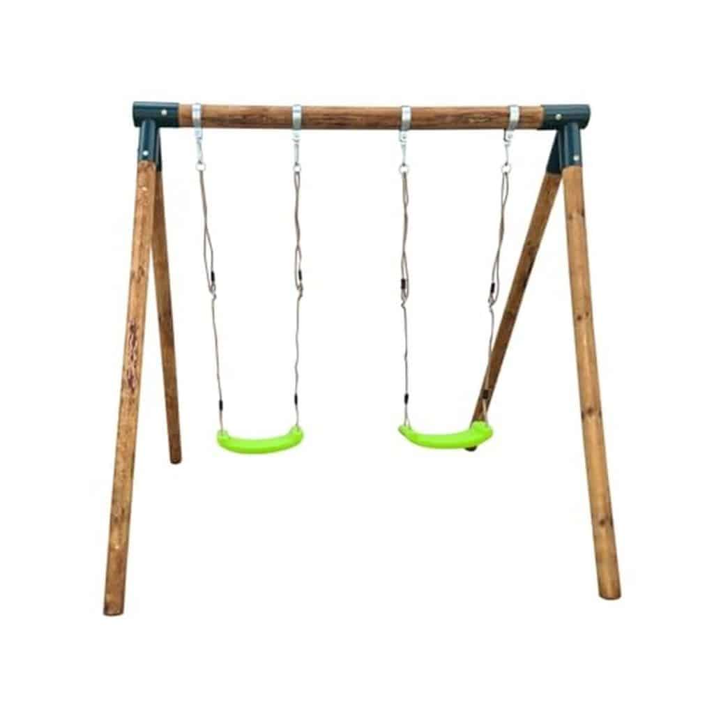 Test de la balançoire double KABA MASGAMES : structure compacte en bois pour extérieur