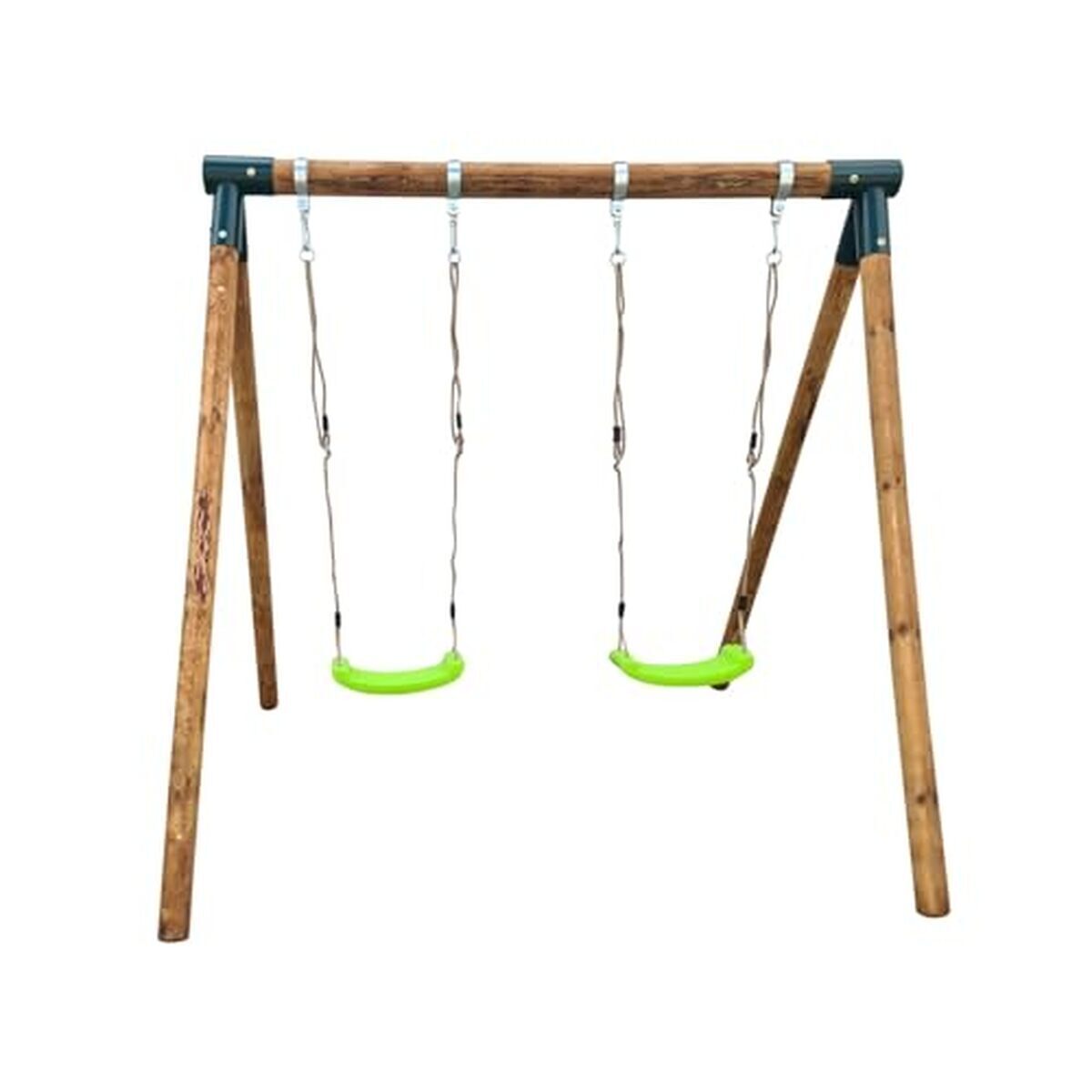 Test de la balançoire double KABA MASGAMES : structure compacte en bois pour extérieur