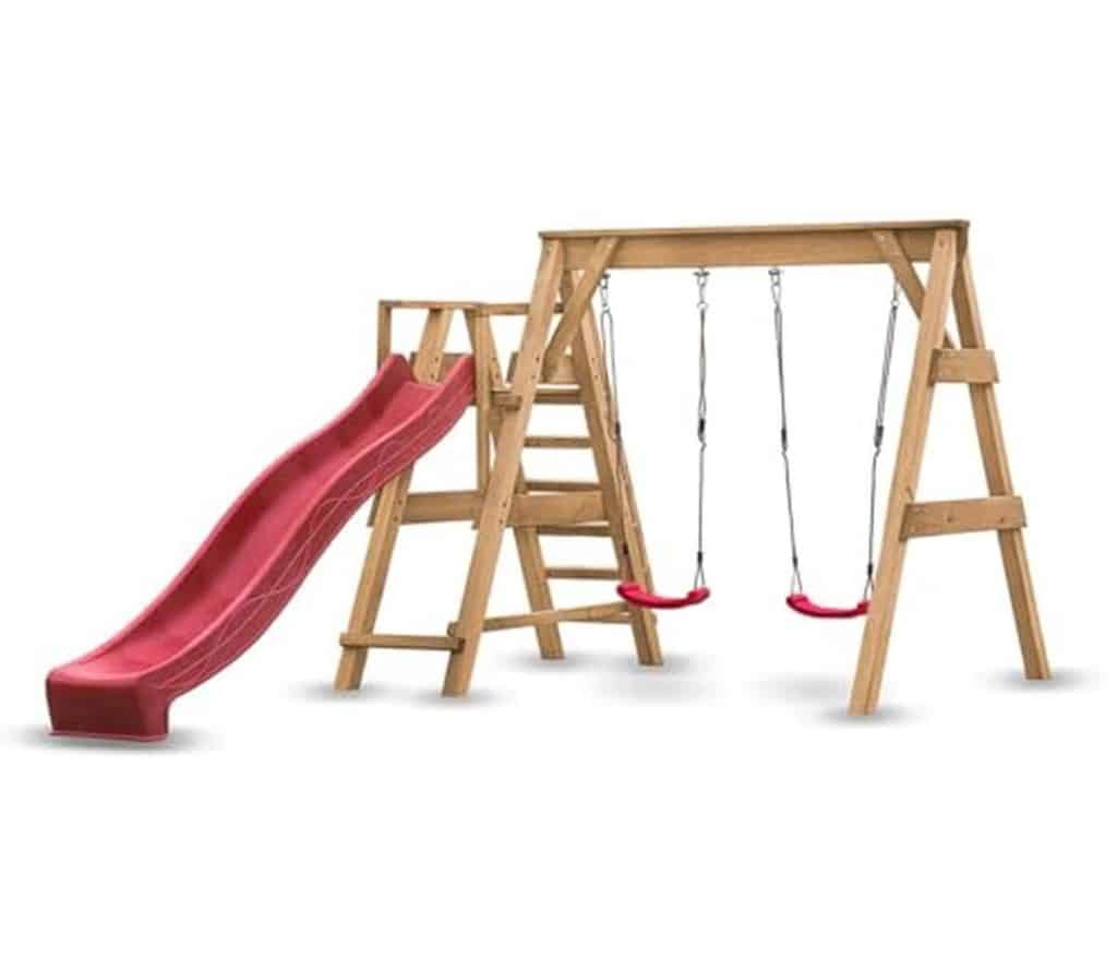 Test de la balançoire Wood&Play Alicja : l'aire de jeux extérieure multi-activités