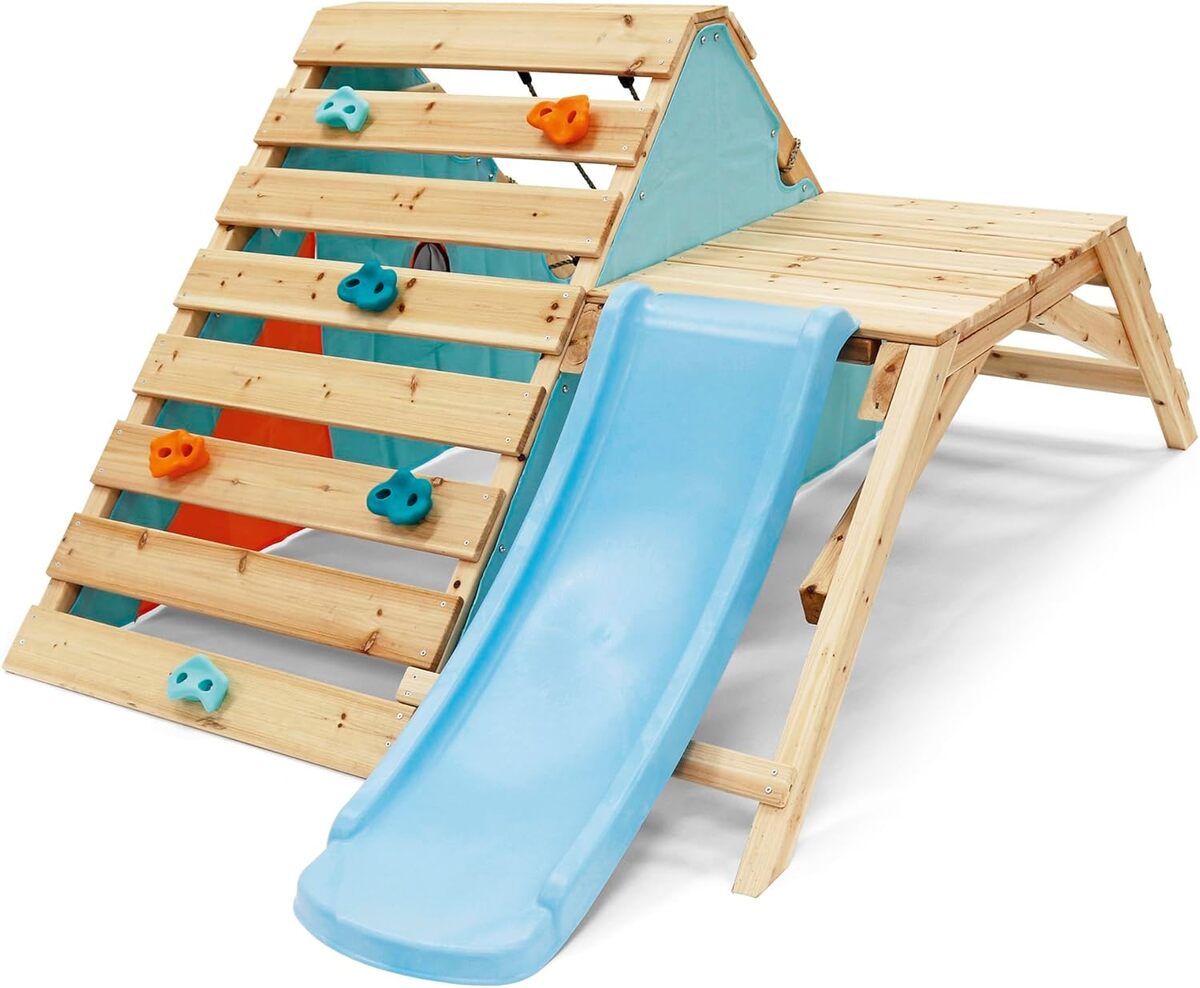 Test du centre de jeu en bois Plum 27203 : l'indispensable cadre d'escalade pour tout-petits