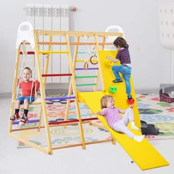 Découvrez le set escalade enfant 8 en 1 Lifezeal, une aire de jeux complète offrant sécurité et amusement. Parfait pour développer les capacités motrices et l'imagination des enfants.