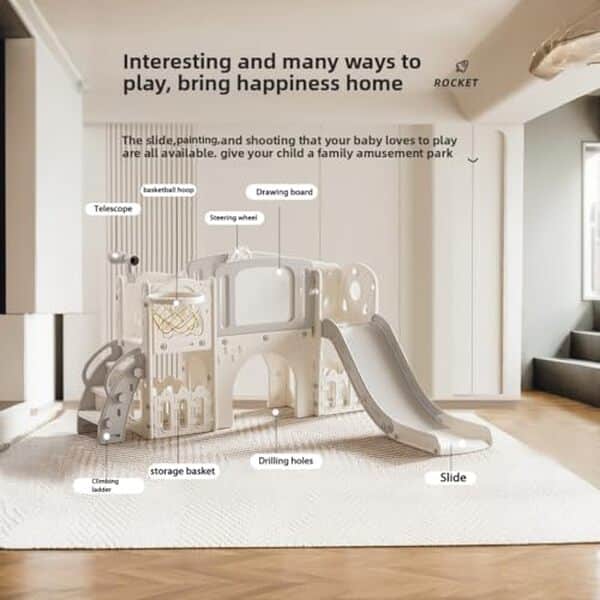 Explorez le toboggan Prokoke XST-Grey White : un choix idéal pour les jeux en intérieur et extérieur de vos enfants, alliant sécurité et plaisir.