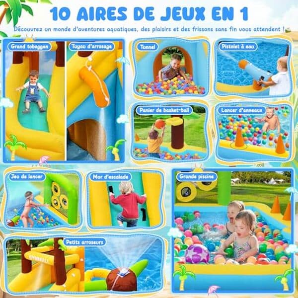Découvrez notre retour d'expérience sur le château gonflable GYMMALL 10-en-1 avec ventilateur 450W. Idéal pour des heures de jeu sécurisé et amusant, ce modèle polyvalent saura ravir petits et grands.