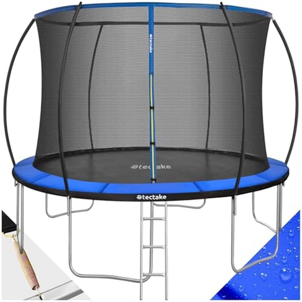 Test du trampoline rond tectake Ø366 cm : sécurité et fun garantis