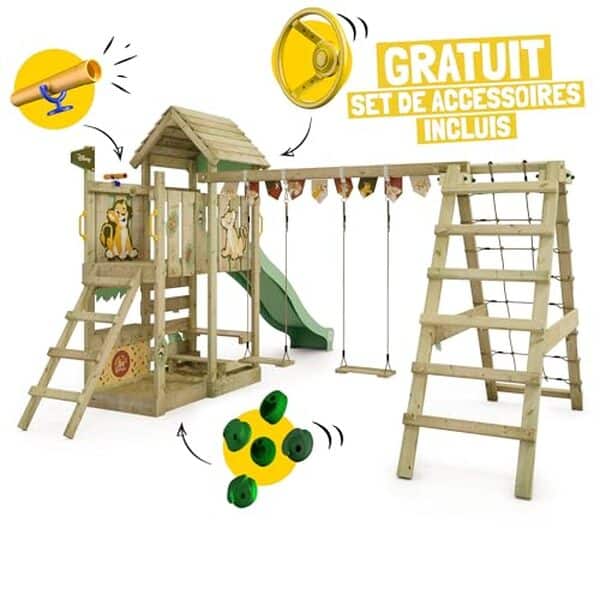 Découvrez notre test détaillé de l'aire de jeux en bois Wickey Le Roi Lion pour choisir le meilleur espace de jeu pour vos enfants.