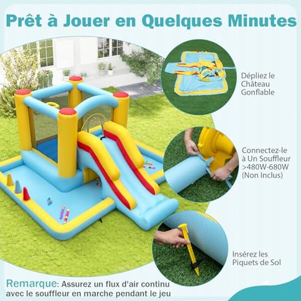 Découvrez notre avis détaillé sur le château gonflable Goplus monstre : caractéristiques, avantages, toboggan et trampoline inclus pour des moments de jeux inoubliables