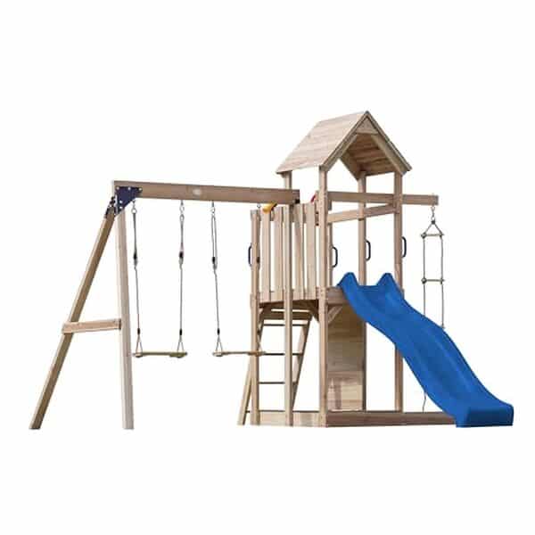 Découvrez le charme de l'aire de jeux AXI Moos, un espace en bois conçu pour transformer votre jardin en un univers d'aventure unique et sécurisé pour vos enfants.
