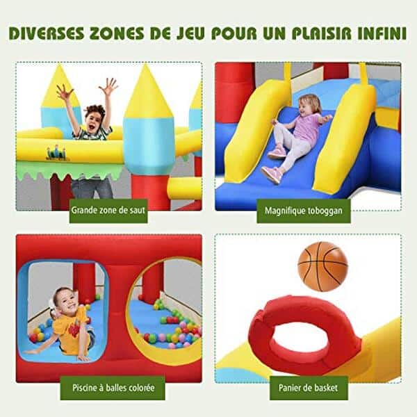 Découvrez notre test complet du château gonflable Costway 450W : toboggan, balles et fun garanti pour les enfants  !