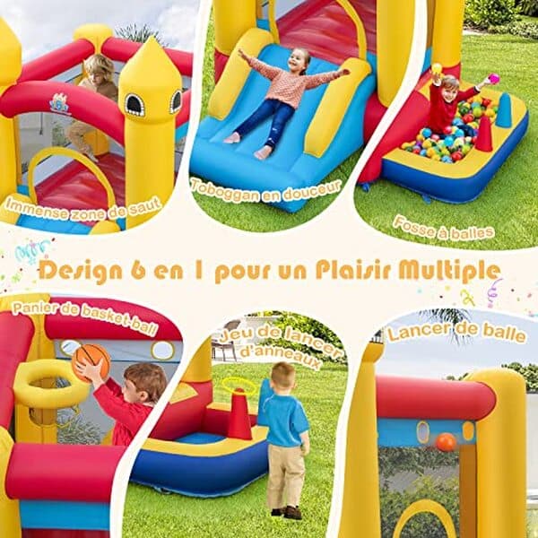 Découvrez notre test complet du château gonflable 6 en 1 Costway et offrez à vos enfants l'expérience de jeu ultime avec cette aire de jeux innovante et sécurisée