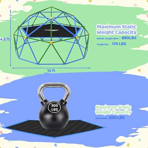 Découvrez notre évaluation complète du dôme d'escalade Gardenature 3 m. Profitez d'une structure robuste intégrant un hamac pour un moment de détente optimal.
