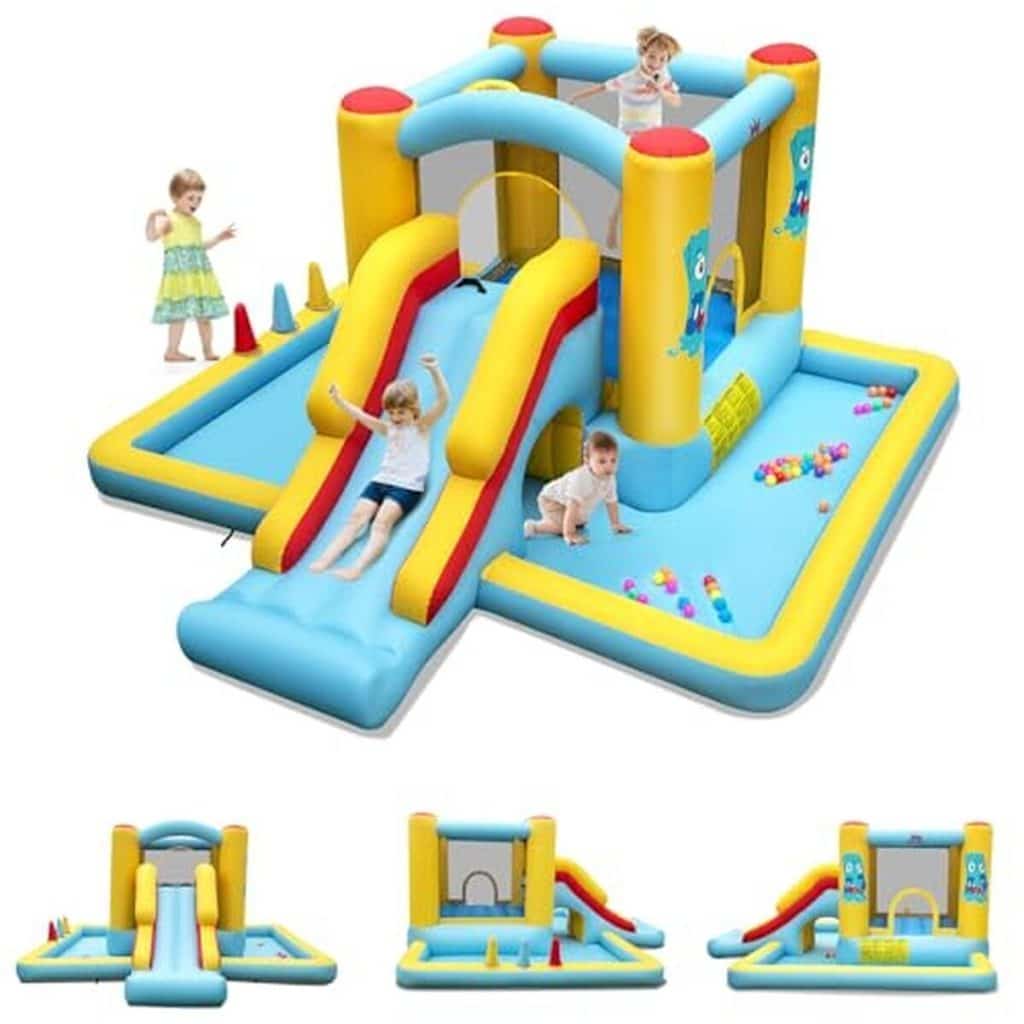Test du château gonflable Goplus monstre avec toboggan et trampoline
